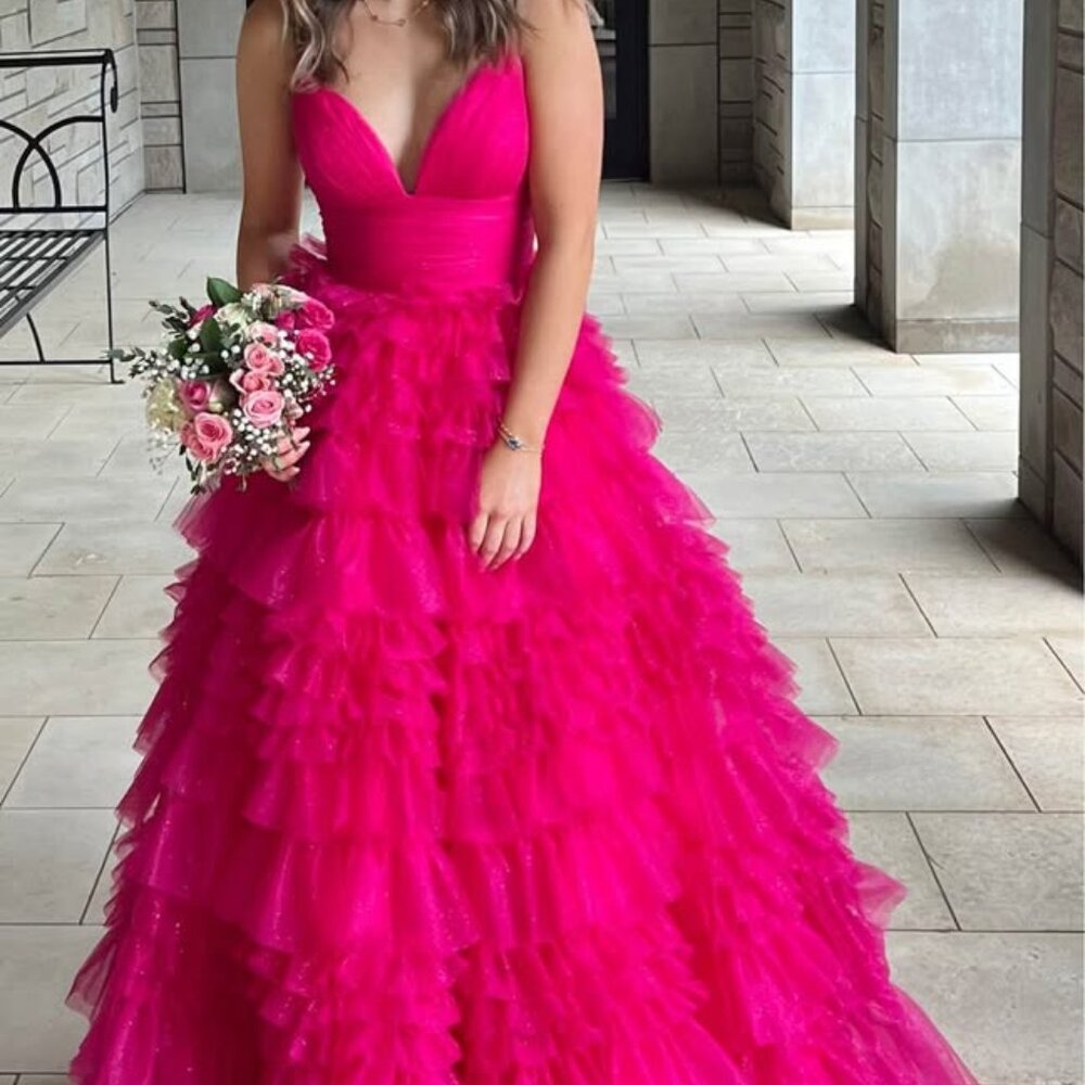 Prom dress, size 2, color fuchsia